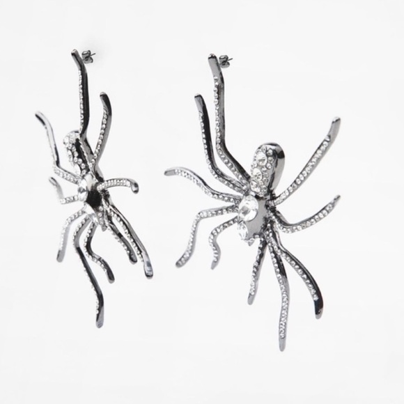 ZARA SPIDER RHINESTONE EARRINGS - Picture 6 of 9